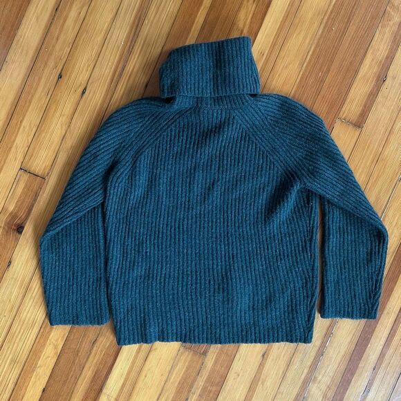 J. Crew Point Sur Mohair Blend Cowl Neck Sweater in Dark Green Size M - Picture 2 of 4